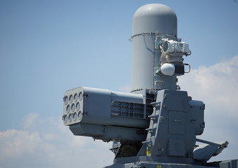 Proximity air defense missile of helicopter aircraft carrier Izumo of the Japanese Navy