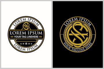 letter E and S round shape logo vector template