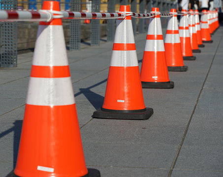 Road Orange Pylon Of The Day When It Was Fine