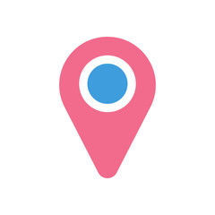 Location pin icon, modern flat design color sign vector