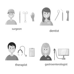 Vector design of hospital and healthcare logo. Set of hospital and medical stock symbol for web.