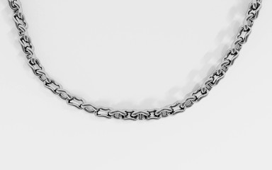 Silver chain isolated on a white background 3d render illustration