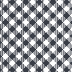 Black Gingham seamless pattern.