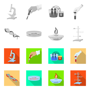 Isolated object of pharmacy and education icon. Collection of pharmacy and pharmacology stock vector illustration.