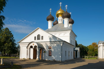 Fototapeta na wymiar Church of the Assumption of the Blessed Virgin Mary in the village of Zavidovo, Tver Region