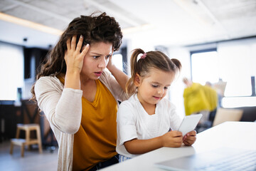 Fototapeta premium People, children, technology and addiction concept. Digital generation