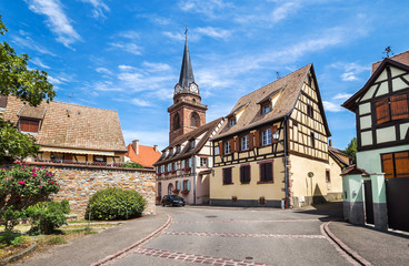 Beautiful small town Bergheim, Alsace, France