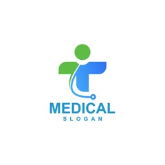 Medical logo template, healthy design icon vector