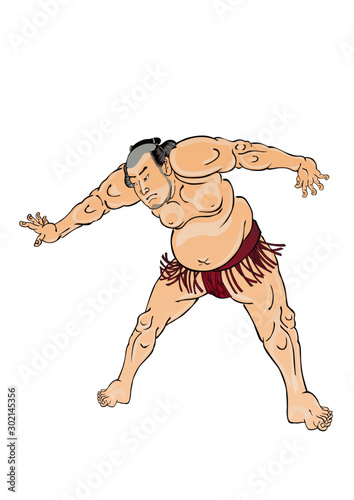 浮世絵 相撲取り その15 Wall Mural Wallpaper Murals Kimasa