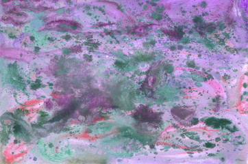 Abstract background, hand-painted texture, watercolor painting, splashes, drops of paint, paint smears. Design for backgrounds, wallpapers, covers and packaging.