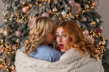 Women at Christmas Holidays, concept of friendship and relationship    
