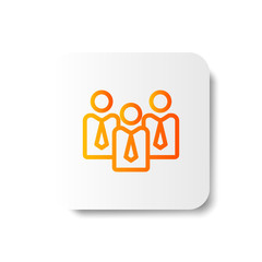 Gradient teamwork and leadership line / outline icon