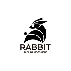 Rabbit Silhouette Illustration vector Template