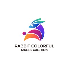 Rabbit Colorful Illustration vector Template