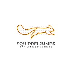 Squirrel Jump illustration vector Design template