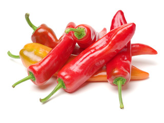Fresh red pepper on white background
