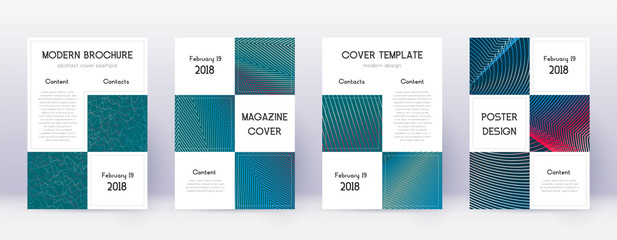 Naklejka premium Business brochure design template set. Red abstrac