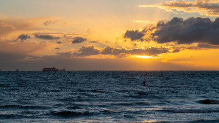 sunset over the ocean