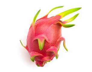 Purple dragon fruit on white background