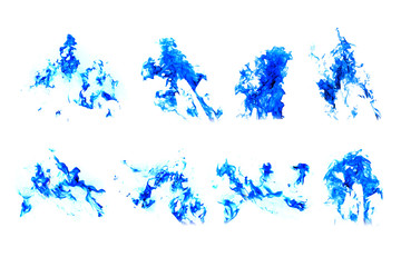 High resolution fire collection on a black background, inversion