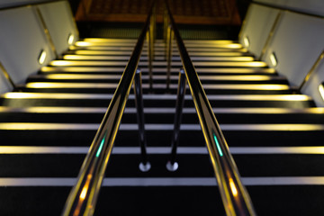 Lit stairway in theatre