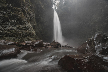 Long exposure of Nungnung Waterfall in Bali