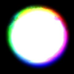 Bright white flash or explosion with colored edges with space for design elements