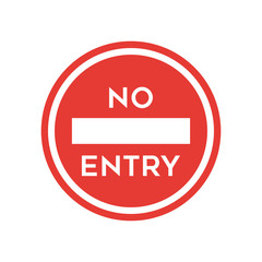 No entry sign icon simple flat style vector illustration.