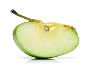 Green apple on white background