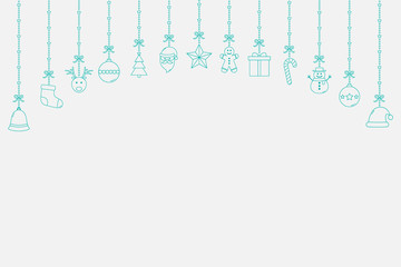 Xmas icons on bright background. Christmas decoration. Vector illustration