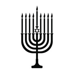 Hanukkah menorah vector icon for web design isolated on white background.
