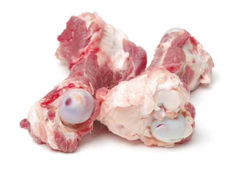 Chicken and Pork Bones from Fat Yellow Broth Isolated Set. Stock Photo - Image o