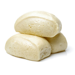 Chinese steamed roll. Close up on white background