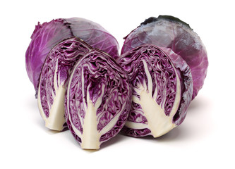 Obraz premium red cabbage isolated on white background