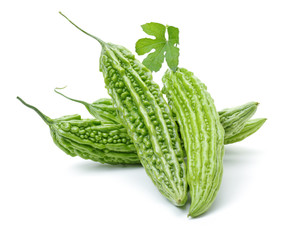 Bitter melon on white background