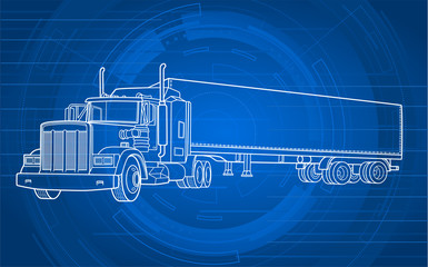 Semi truck illustration