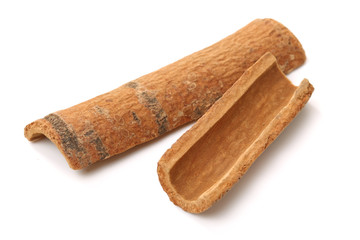Cinnamon on a white background