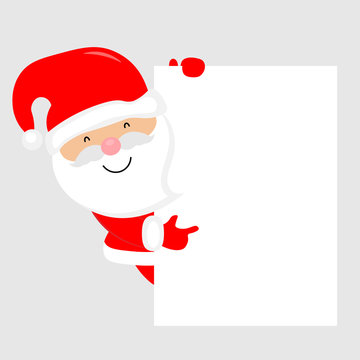 Happy Santa Claus with blank frame