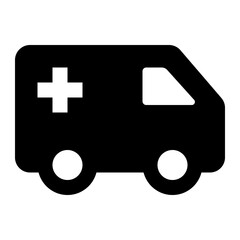 Ambulance Glyph Icon Vector