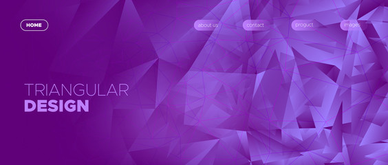 Vibrant Landing Page. Vector Polygonal Banner. 