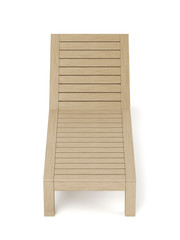 Empty wooden sun lounger