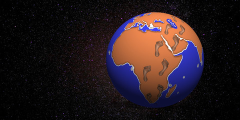 Principio de la expedición del hombre en el planeta tierra. © masauvalle