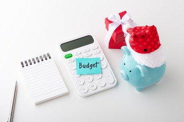 Christmas saving and budget concept