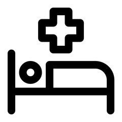 Bed Line Icon Vector