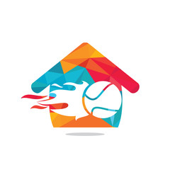 Vector tennis and real estate logo combination. Game and house symbol or icon. 