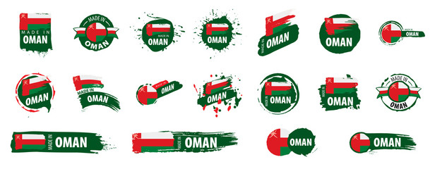 Oman flag, vector illustration on a white background