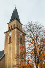 Fototapeta na wymiar Kuusankoski church at beautiful autumn day, Finland.