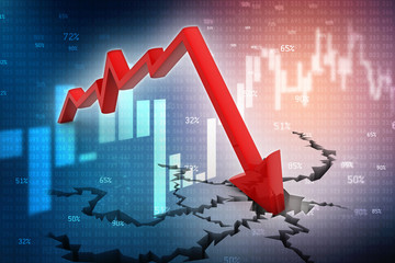 3d illustration Financial crisis concept, Economic Crisis. Business concept