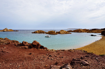 Obraz premium Beautiful landscape of Cala Pregonda, beach located in the island of Menorca