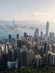 View of skyscrapers of Hong Kong Island.